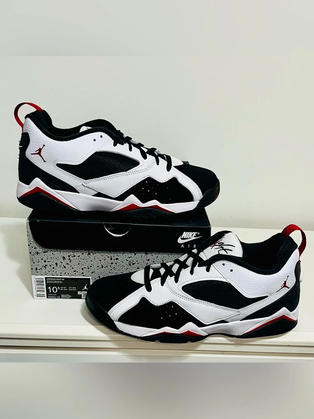 Air Jordan MVP 92 Retro Low White Black Red Sneakers